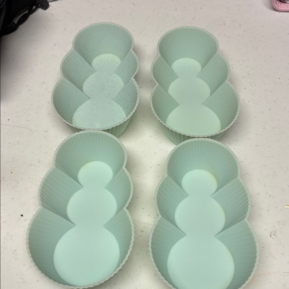 Set of Snowman Silicone Baking Molds